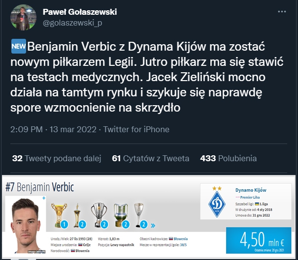 Legia SPROWADZA piłkarza Dynama Kijów!